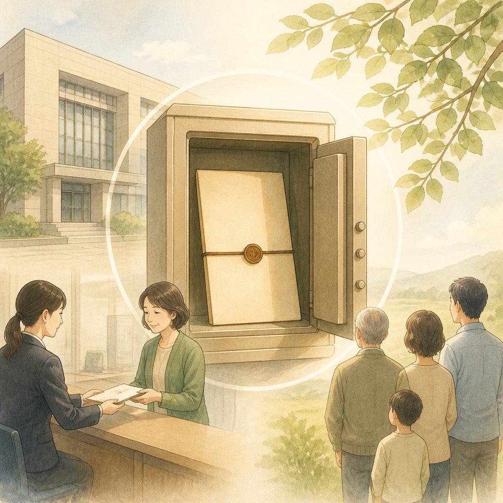 遺言書の法務局保管制度とは?費用と手続きをやさしくのイメージイラスト