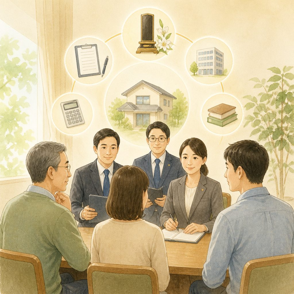 相続の相談はどこにする?専門家の違いと費用のイメージイラスト