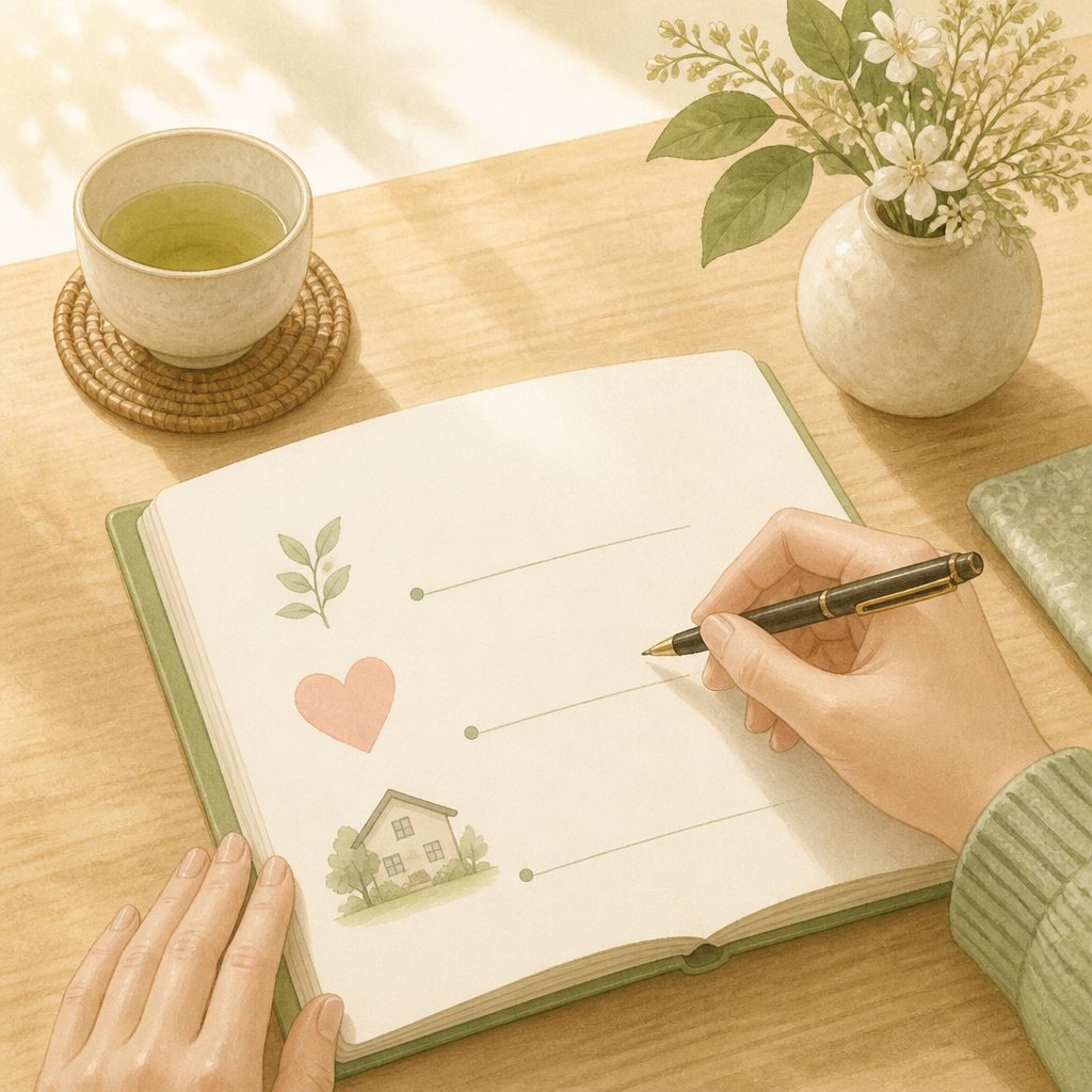 エンディングノートの書き方|最初の1ページに書く3つのことのイメージイラスト