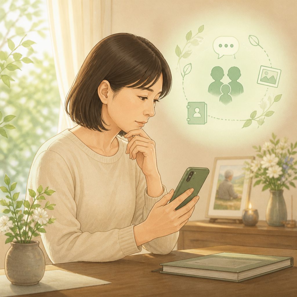 LINEは死後どうなる？家族ができること・できないことのイメージイラスト