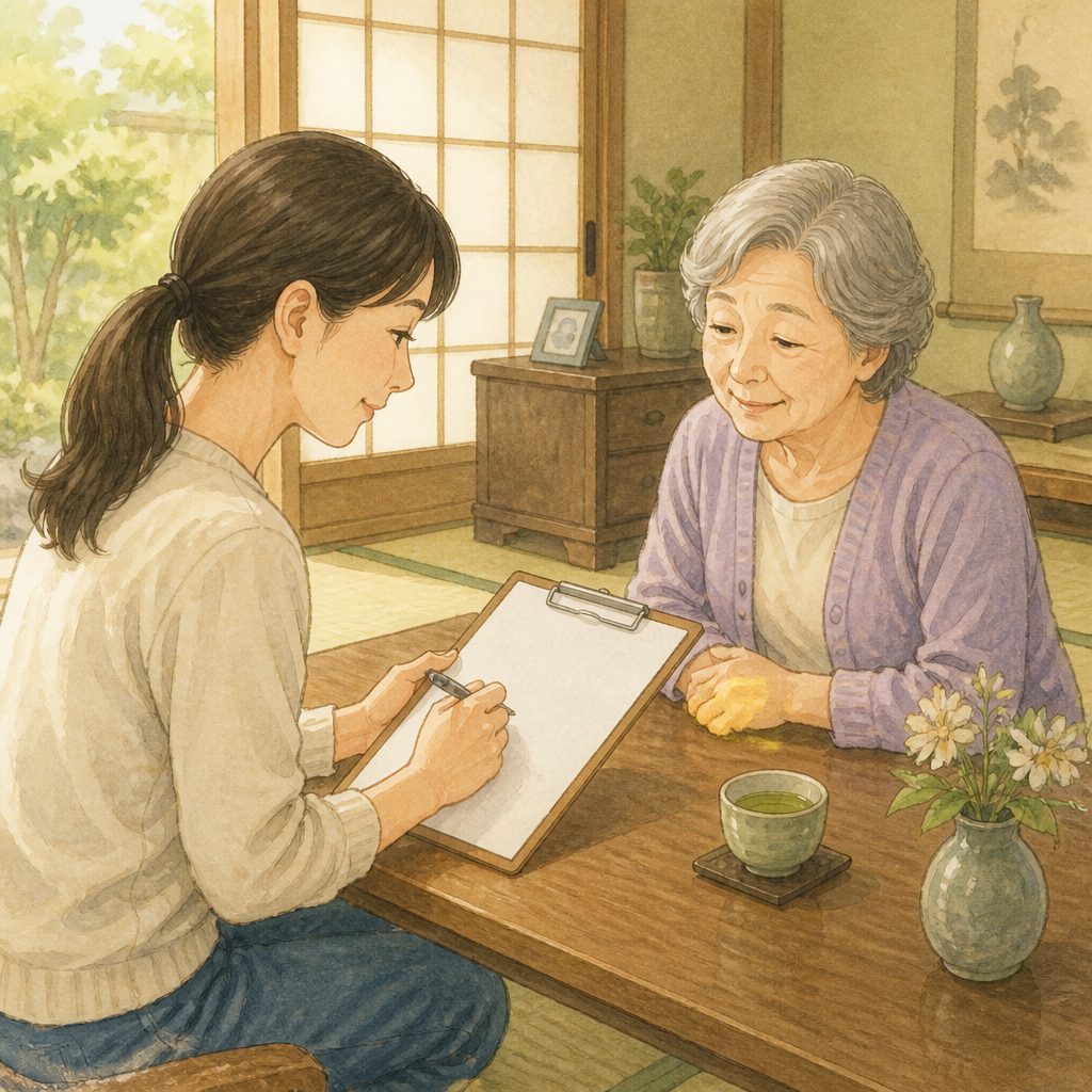 帰省したら5分で書く「実家メモ」チェックリストのイメージイラスト